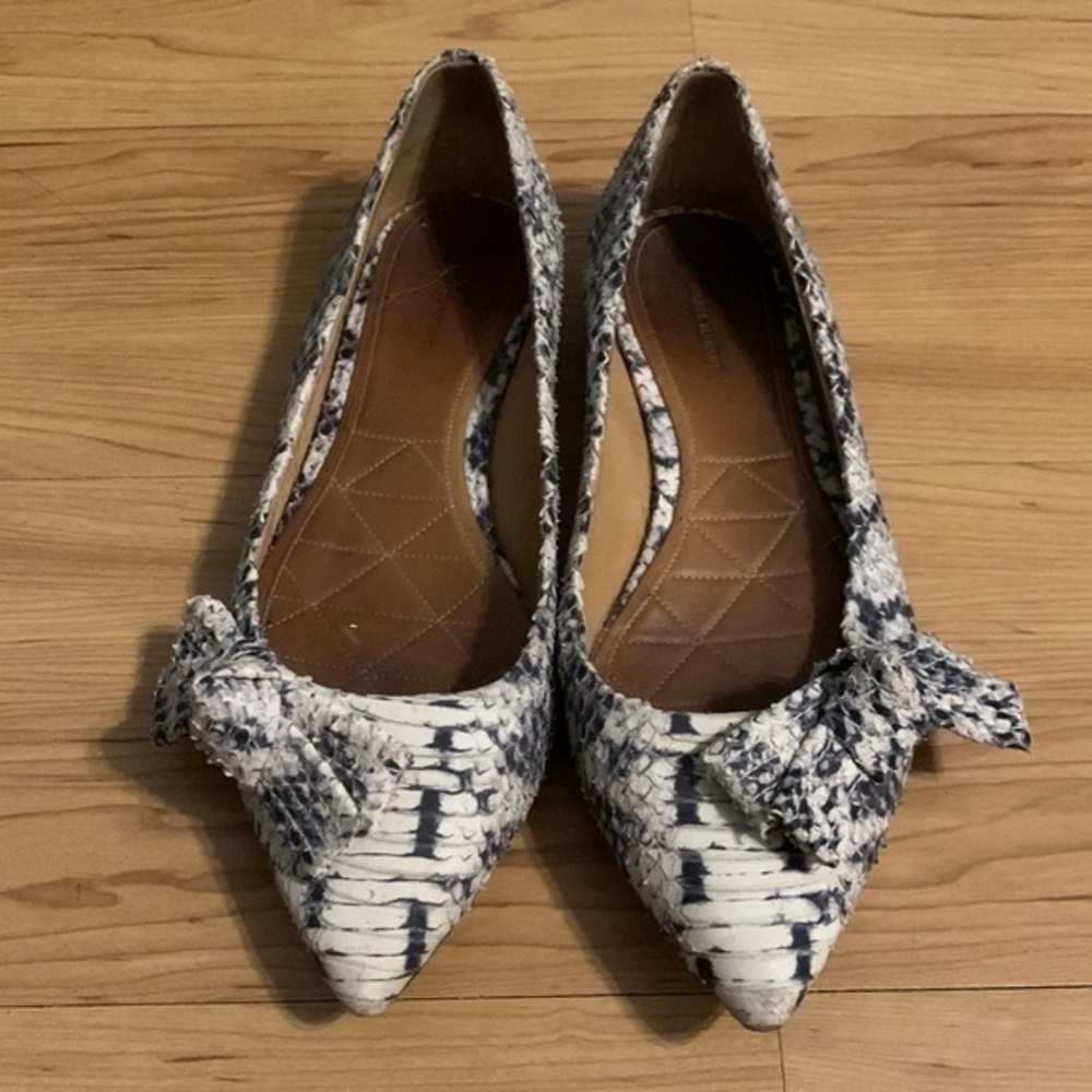 Isabel Marant snake skin bow flats